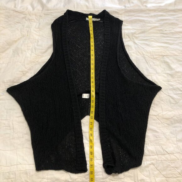 Y2K Costa Blanca Sleeveless Open Front Cardigan Sweater Vest Long Black Small - Picture 12 of 12